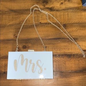 White ‘Mrs’ Side Purse